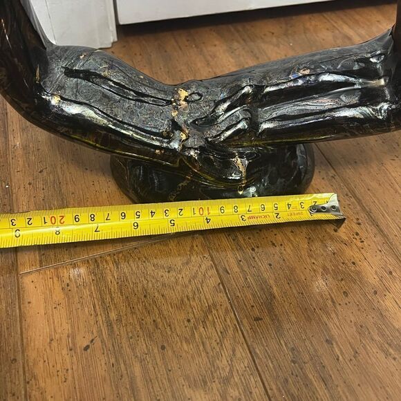 RARE black with gold swirl Vintage Ceramic Circle of Love by Royal Haeger - Picture 5 of 10